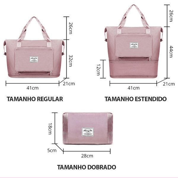 Bolsa Joli Grande Expansível Impermeável Viagem Multiuso Feminina Resistente Durável
