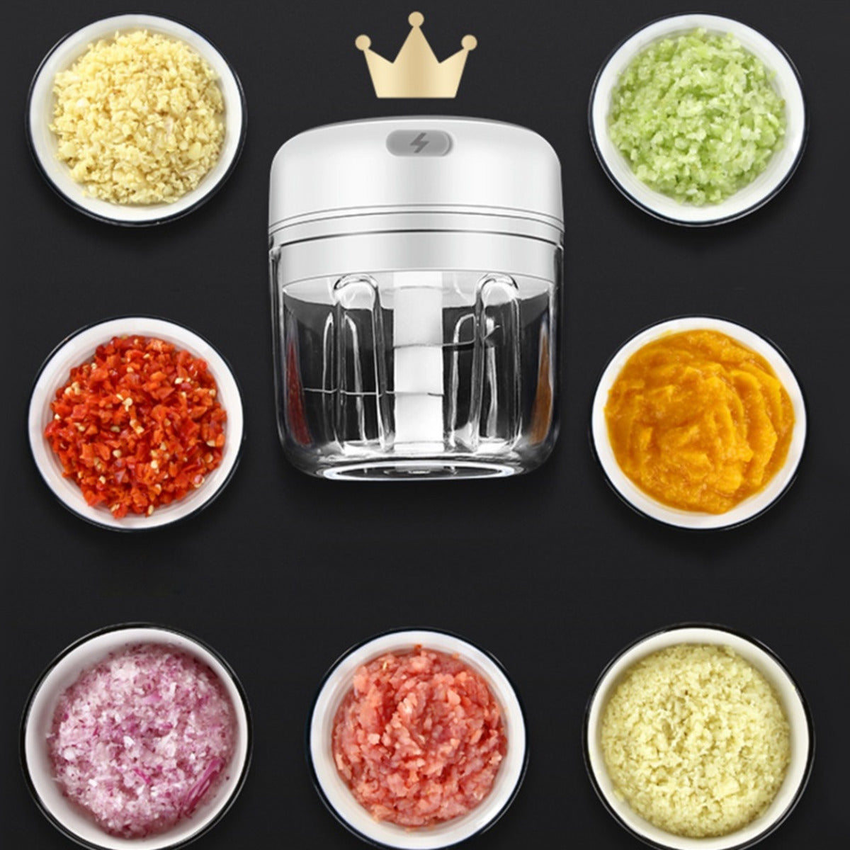 Mini Processador Elétrico Portátil 3 Lâminas: Praticidade e Rapidez na Cozinha