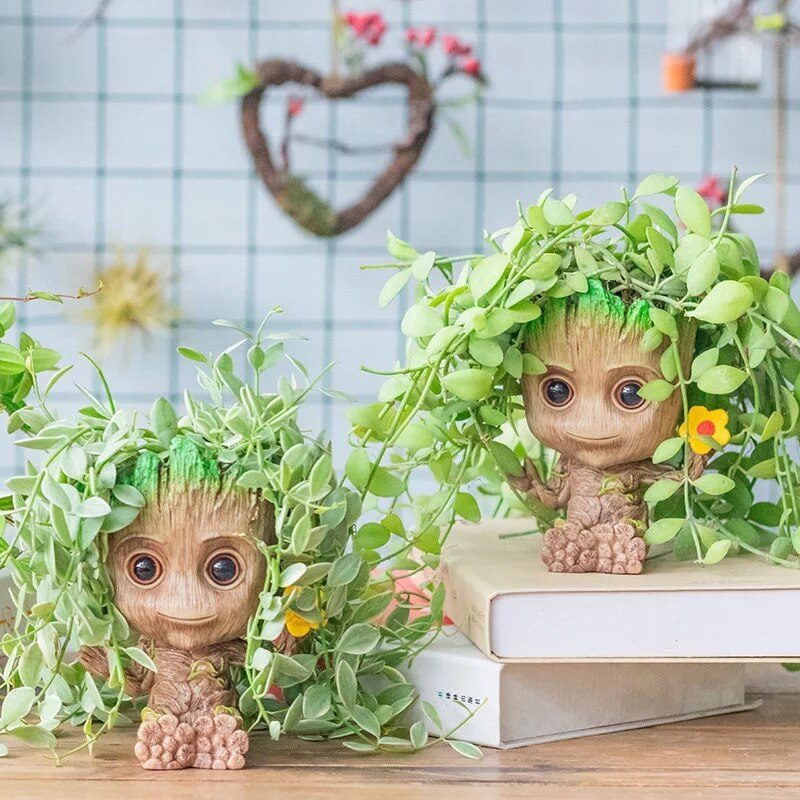 Vaso Decorativo Baby Groot Multifuncional para Suculentas Cactos Porta-Trecos Fofo