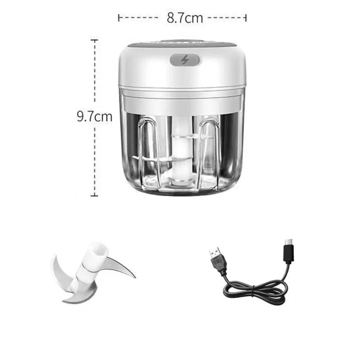 Mini Processador Elétrico Portátil 3 Lâminas: Praticidade e Rapidez na Cozinha