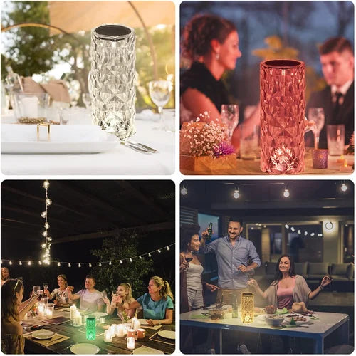 Luminária Lumos Cristal LED RGB 16 Cores Recarregável Toque Remoto