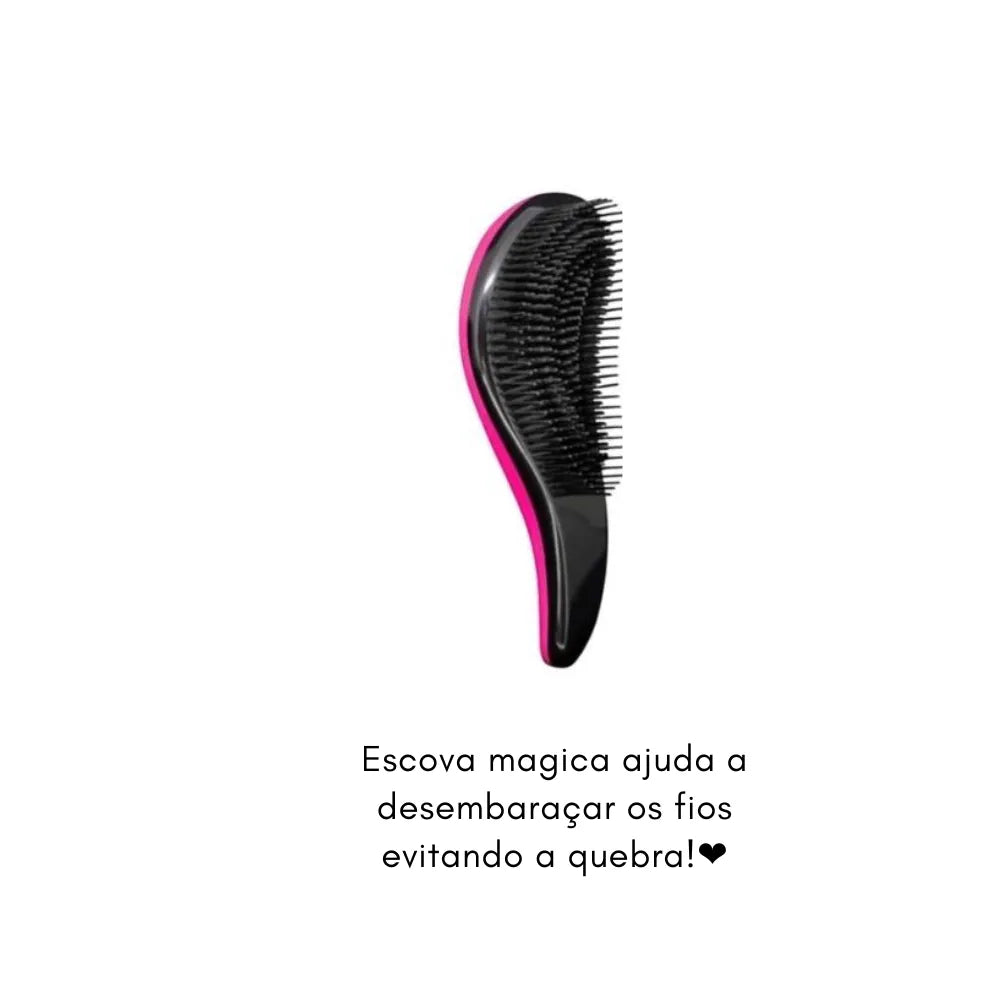 Kit Cabelo Completo: Escovas Mágica, Polvo, Raquete, Touca de Cetim