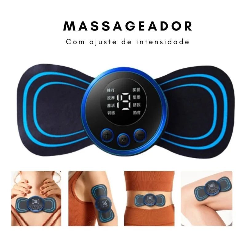Mini Massageador Portátil Elétrico EMS: Alívio Muscular Profundo, Relaxamento Instantâneo