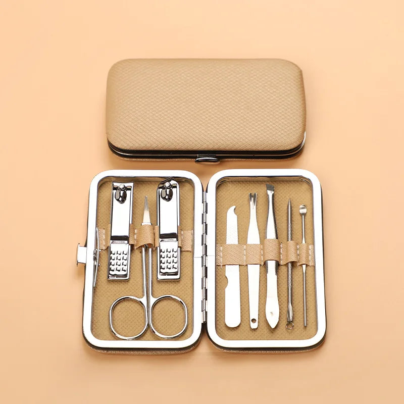 Kit Manicure Completo 8 Itens Essenciais Unhas Perfeitas Brilhantes Portátil Durável