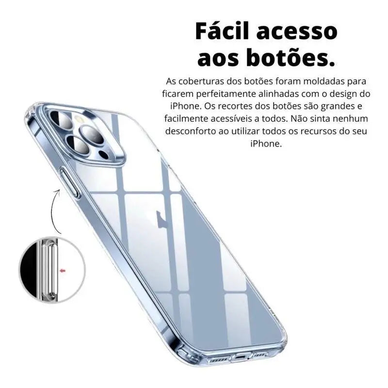 Capa iPhone Transparente Acrílica Anti-Impacto: Proteção Máxima e Flexível