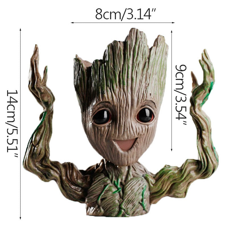 Vaso Decorativo Baby Groot Multifuncional para Suculentas Cactos Porta-Trecos Fofo