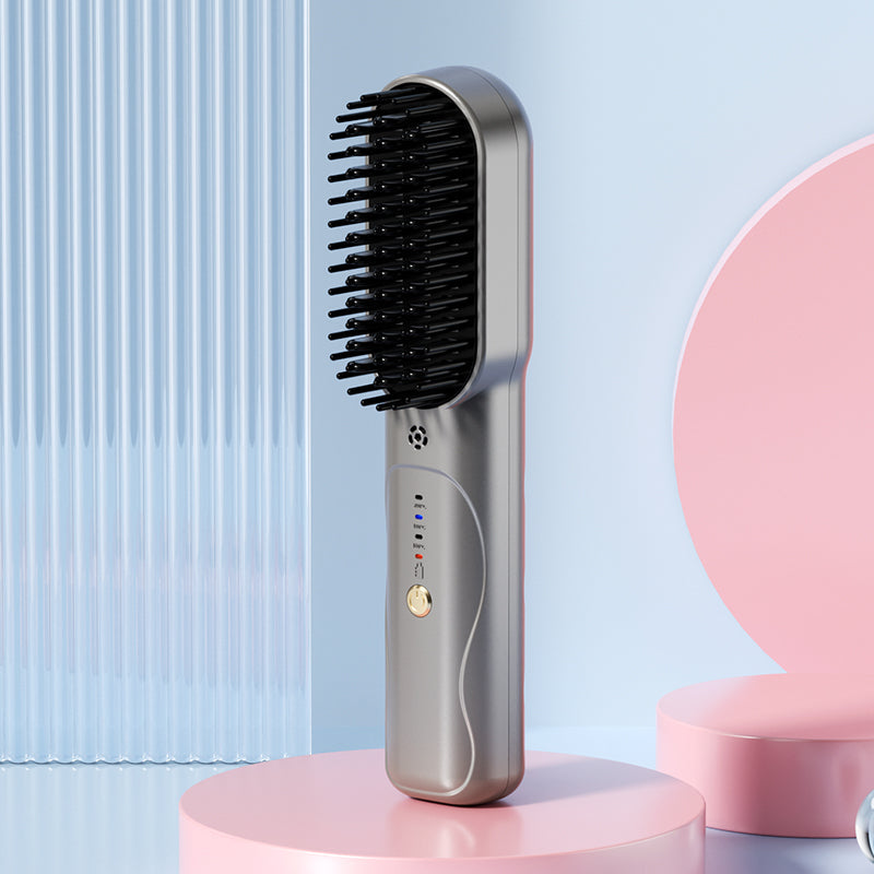 Escova Alisadora BellaGlam Sem Fio 5 em 1: Alisa, Modela, Sela, Anti-Frizz