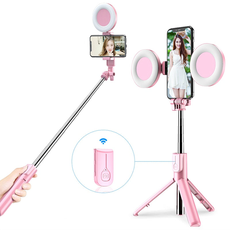 Pau de Selfie Tripé Universal Selfiegram Duo LED: Controle Remoto, Luz Integrada