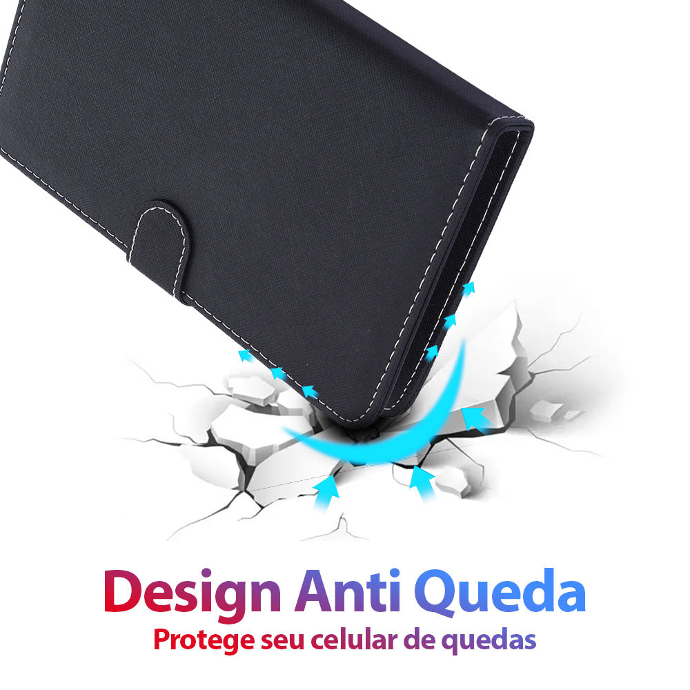 Teclado Bluetooth Universal Portátil com Capa Protetora para Smartphones Android e iPhone