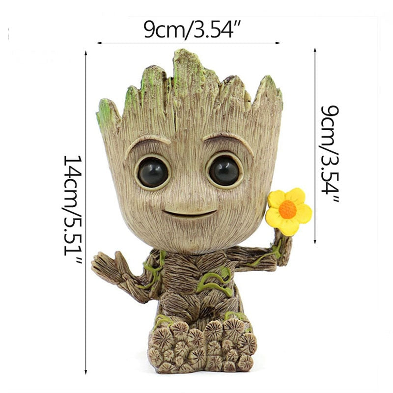 Vaso Decorativo Baby Groot Multifuncional para Suculentas Cactos Porta-Trecos Fofo