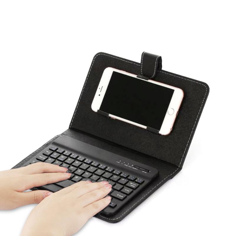 Teclado Bluetooth Universal Portátil com Capa Protetora para Smartphones Android e iPhone