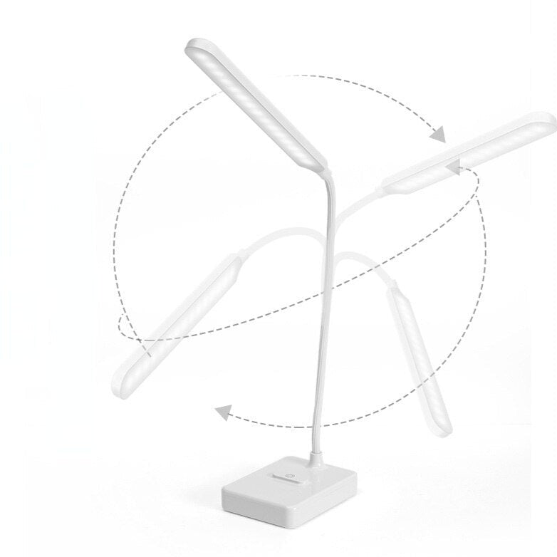Luminária de Mesa LED Recarregável 360° com Luz Ajustável e Design Moderno