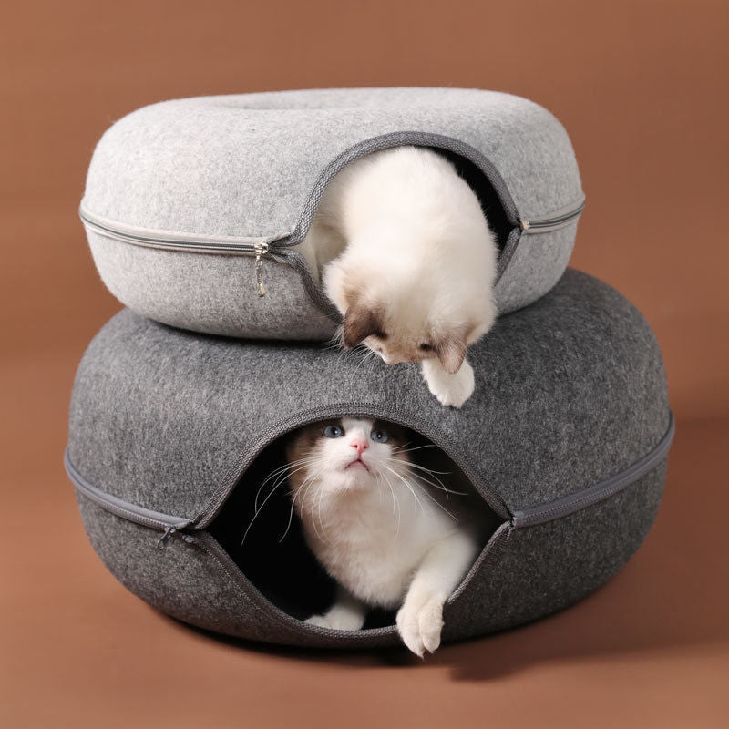 Cama Túnel Donut para Gatos: Conforto Supremo, Diversão Interativa e Aconchego Felino