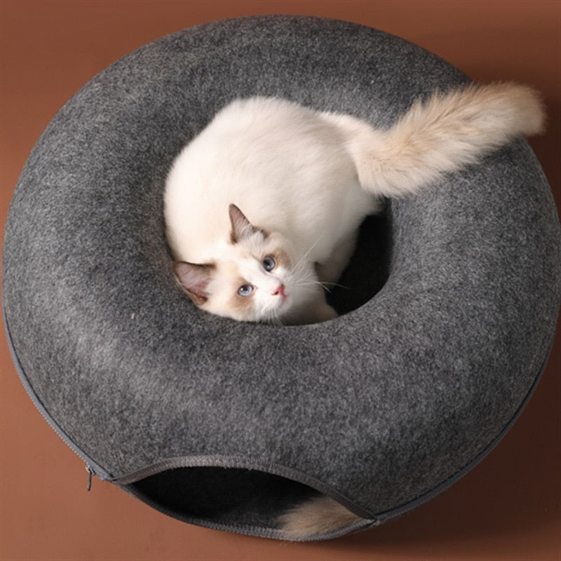 Cama Túnel Donut para Gatos: Conforto Supremo, Diversão Interativa e Aconchego Felino