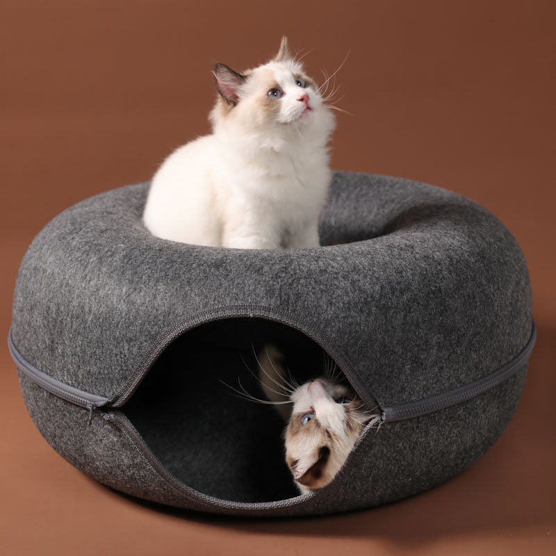 Cama Túnel Donut para Gatos: Conforto Supremo, Diversão Interativa e Aconchego Felino
