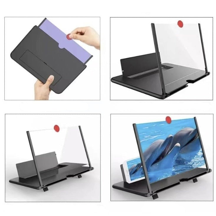 Ampliador de Tela 10 Polegadas para Celular: Visão 3x Maior, Portátil, Dobrável