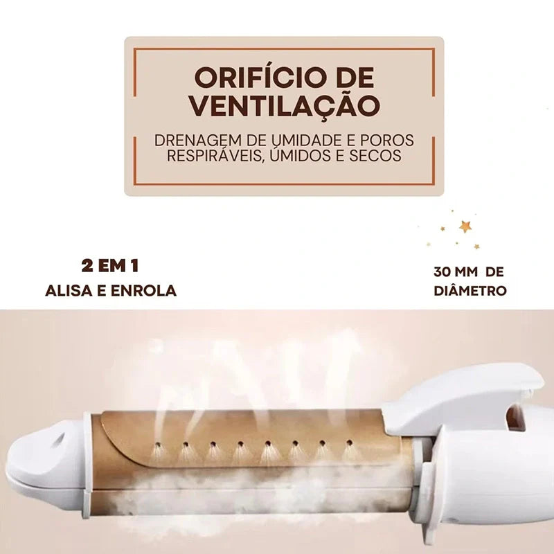 Modelador e Alisador StyloFusion 2 em 1 Portátil Sem Fio Cabelos Perfeitos