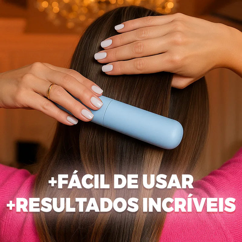 Escova Alisadora 5 em 1 Sem Fio PermaGlam: Cabelos Perfeitos, Lisos e Brilhantes