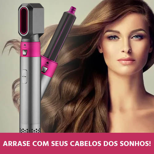 Escova MultiFlex 5 em 1: Alisa, Seca, Modela, Bivolt, Sem Frizz
