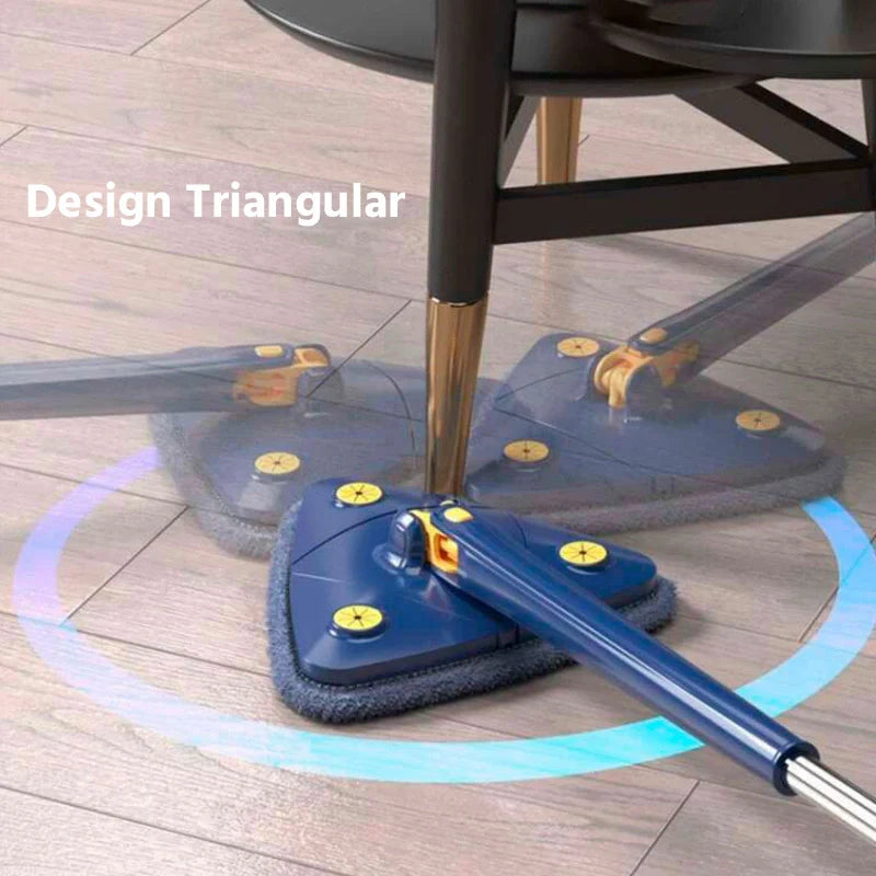TriMop Esfregão Rodo Giratório 360° Triangular: Limpeza Profunda, Rápida e Eficiente