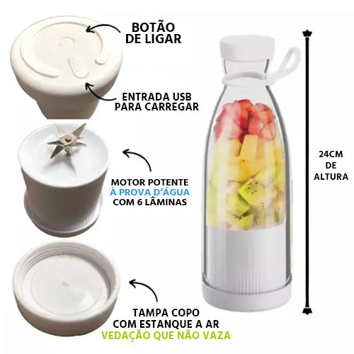 PowerBlend: Garrafa Liquidificador Portátil, Sucos, Shakes Frescos e Saudáveis