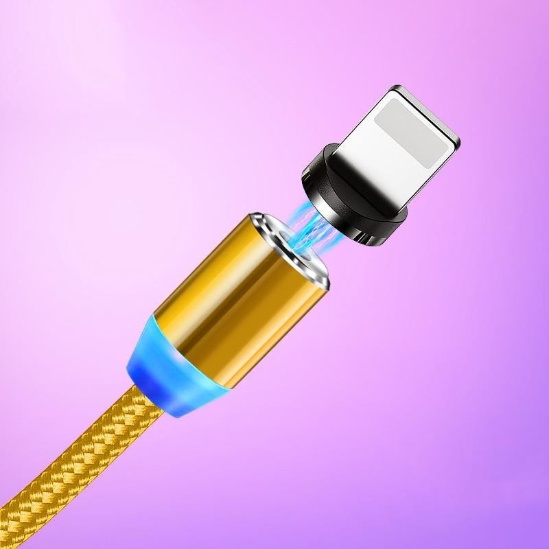 Cabo Magnético Carregamento Rápido 360º LED Universal iPhone Android