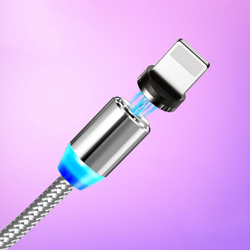 Cabo Magnético Carregamento Rápido 360º LED Universal iPhone Android