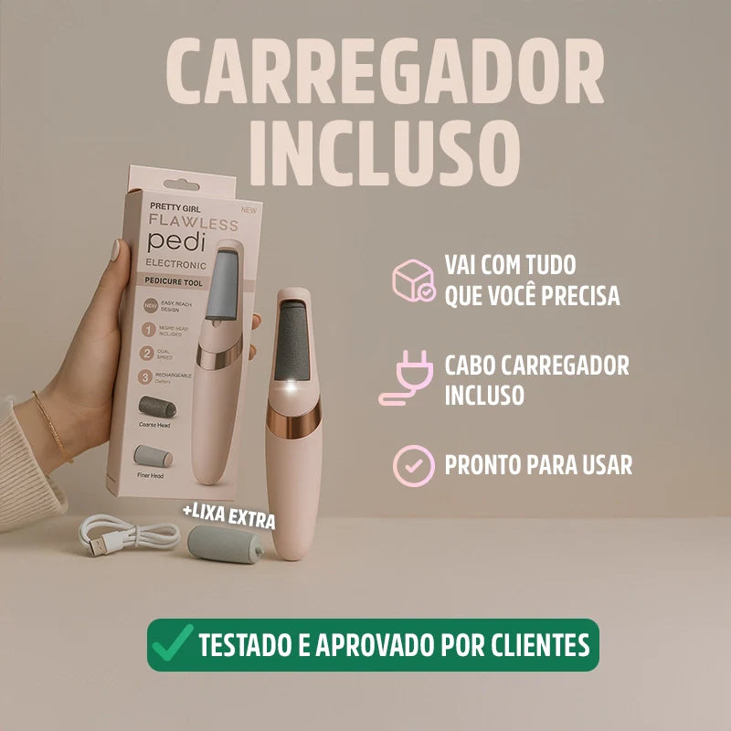 Lixa Elétrica Portátil CallusCare: Pés Macios, Livres de Calos e Rachaduras em Segundos