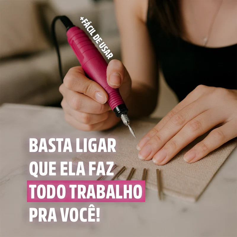 Lixa de Unha Elétrica Bivolt Profissional 6 em 1 Megapen para Manicure
