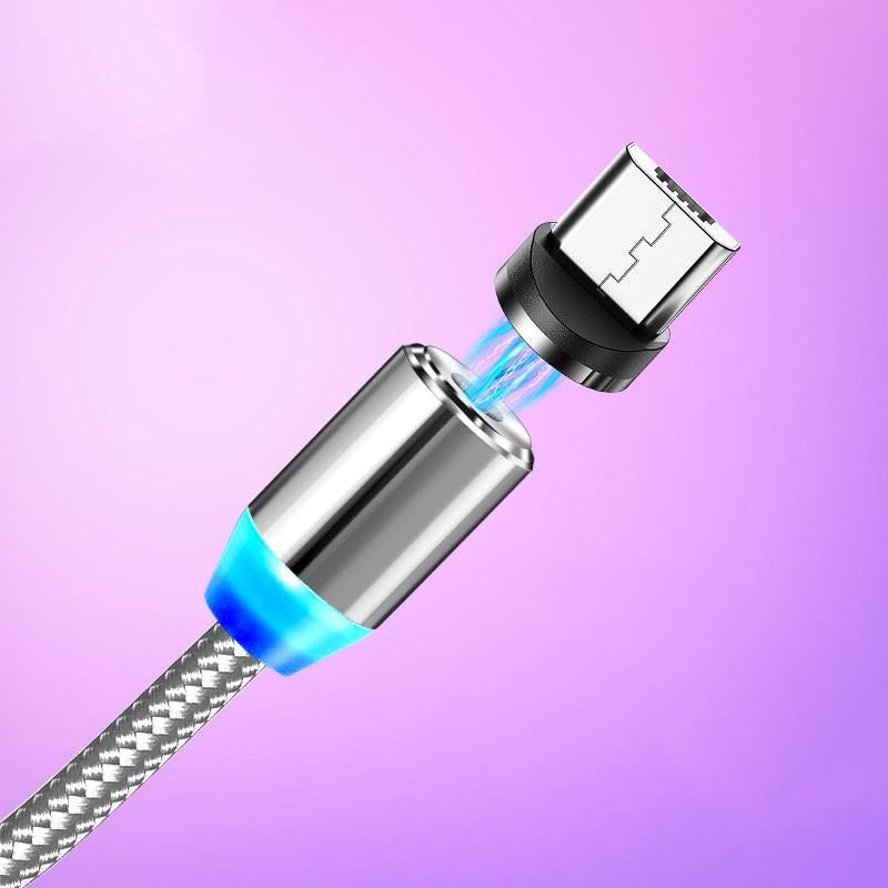 Cabo Magnético Carregamento Rápido 360º LED Universal iPhone Android