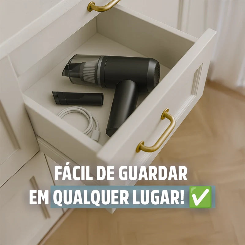 Mini Aspirador de Pó Portátil PureVac Recarregável: Limpeza Rápida e Eficiente