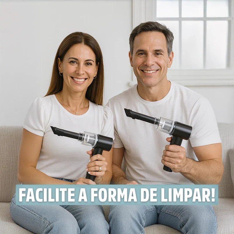 Mini Aspirador de Pó Portátil PureVac Recarregável: Limpeza Rápida e Eficiente