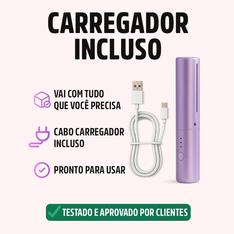 Pente Alisador de Cabelo InfiniteGlam Sem Fio 5-em-1: Alisa, Modela, Anti-Frizz Portátil