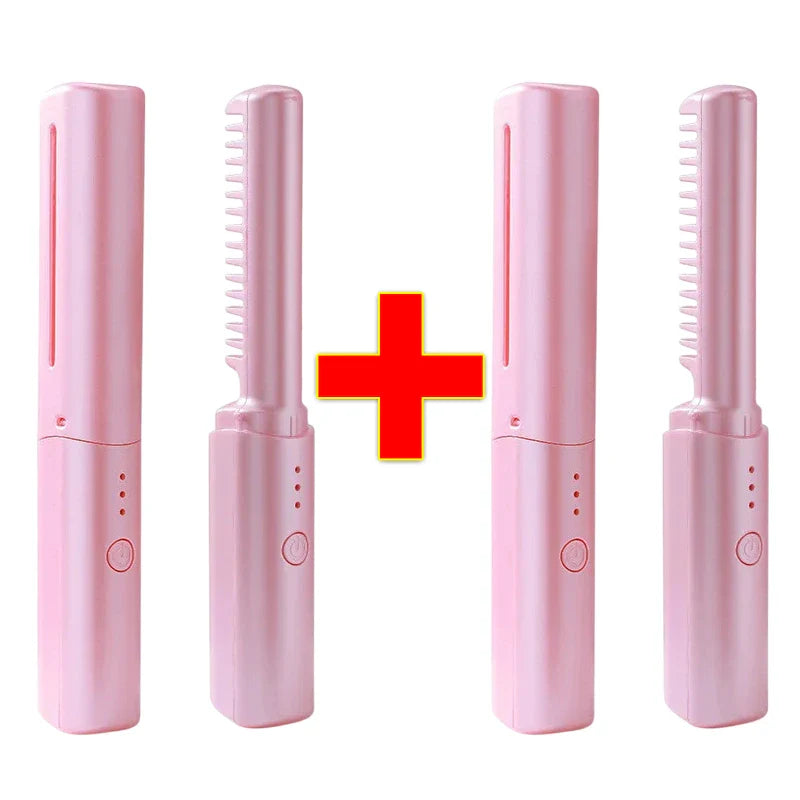 Pente Alisador de Cabelo InfiniteGlam Sem Fio 5-em-1: Alisa, Modela, Anti-Frizz Portátil