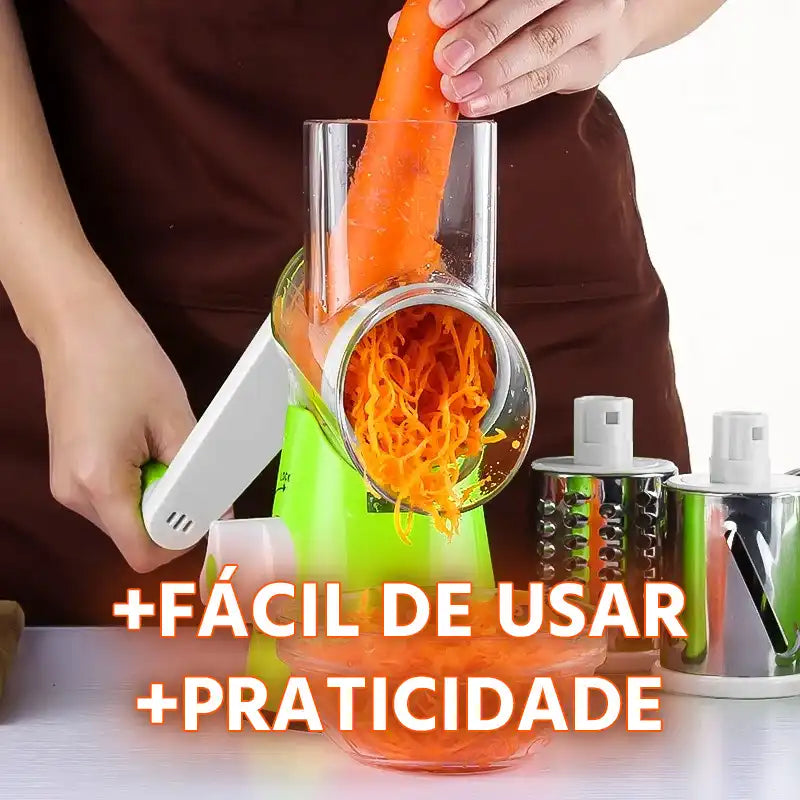 Ralador MultiCut 3 em 1: Fatiador de Legumes Rápido e Versátil