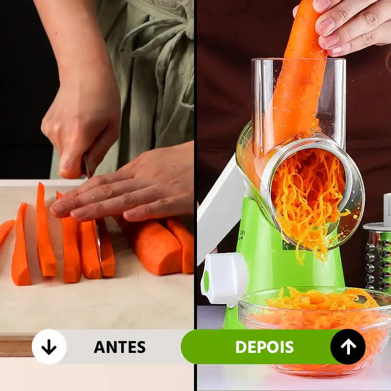 Ralador MultiCut 3 em 1: Fatiador de Legumes Rápido e Versátil