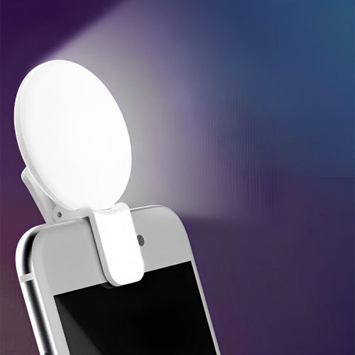 Anel de Luz LED Recarregável com Clipe para Celular: Selfie e Vídeo Perfeitos!
