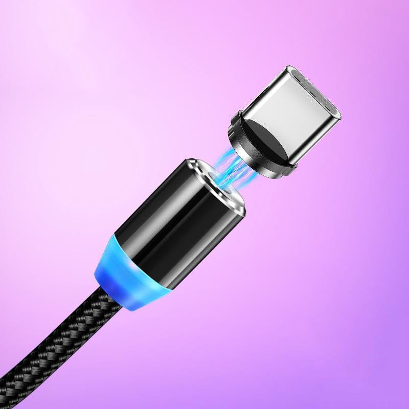 Cabo Magnético Carregamento Rápido 360º LED Universal iPhone Android