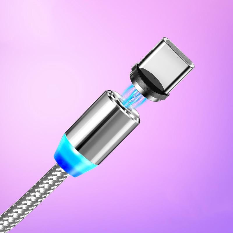 Cabo Magnético Carregamento Rápido 360º LED Universal iPhone Android