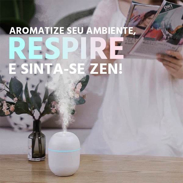 Umidificador Aromatizador Portátil USB LED: Ar Puro, Relaxamento e Bem-Estar Silencioso