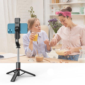 Selfiegram Ultra LED 5 em 1: Tripé Universal Celular, Pau Selfie, Luzes Duplas