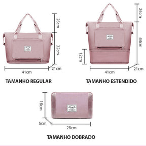 Bolsa Joli Grande Expansível Impermeável Viagem Multiuso Feminina Resistente Durável