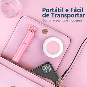 Pau de Selfie Tripé Universal Selfiegram Duo LED: Controle Remoto, Luz Integrada