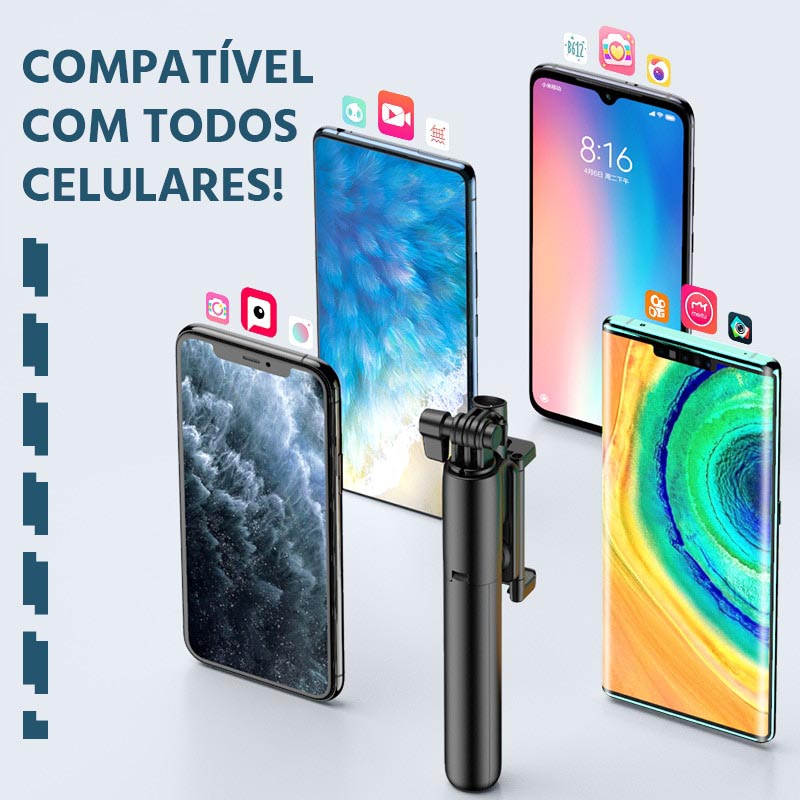 Pau de Selfie Tripé Universal Selfiegram Duo LED: Controle Remoto, Luz Integrada