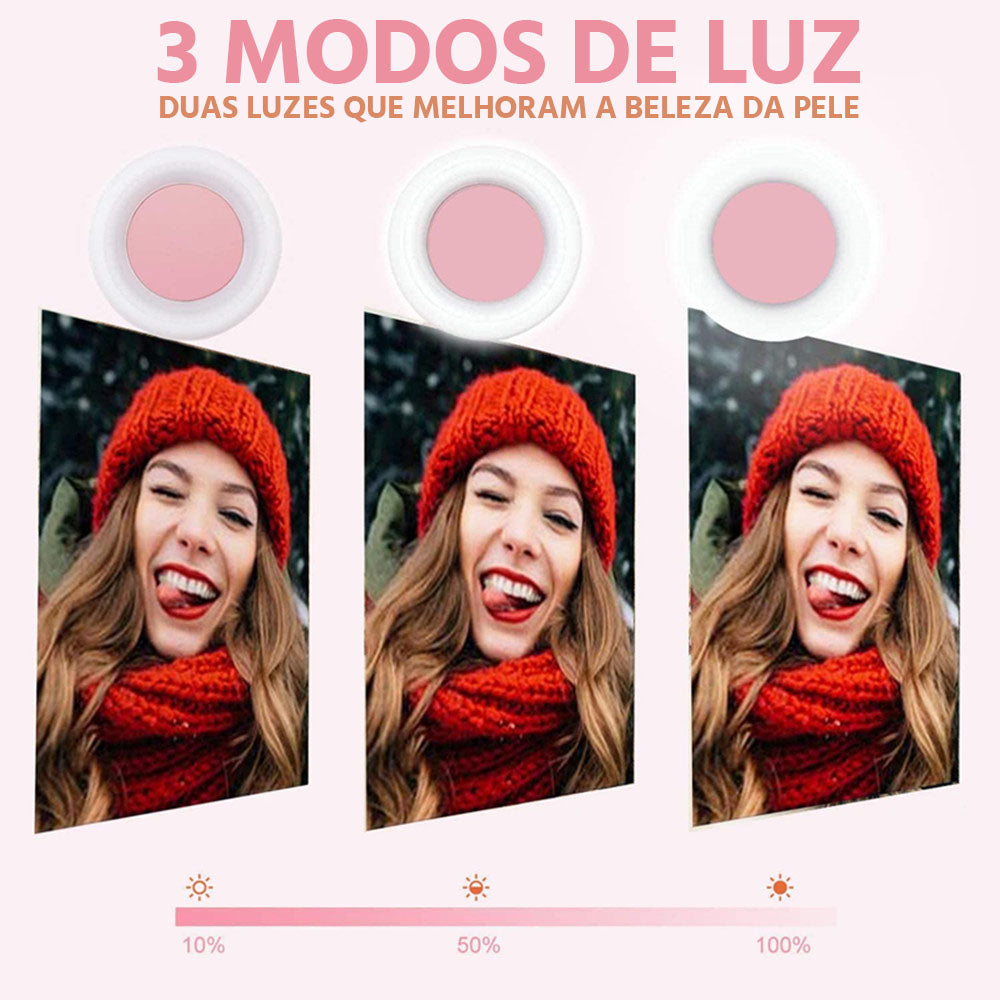Pau de Selfie Tripé Universal Selfiegram Duo LED: Controle Remoto, Luz Integrada
