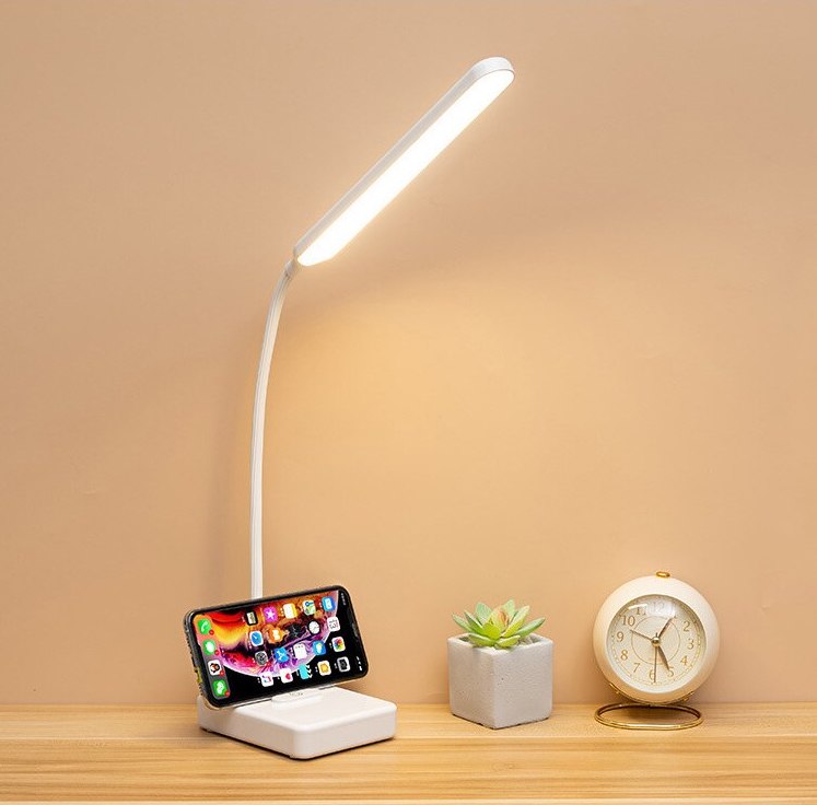 Luminária de Mesa LED Recarregável 360° com Luz Ajustável e Design Moderno