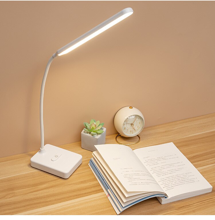 Luminária de Mesa LED Recarregável 360° com Luz Ajustável e Design Moderno