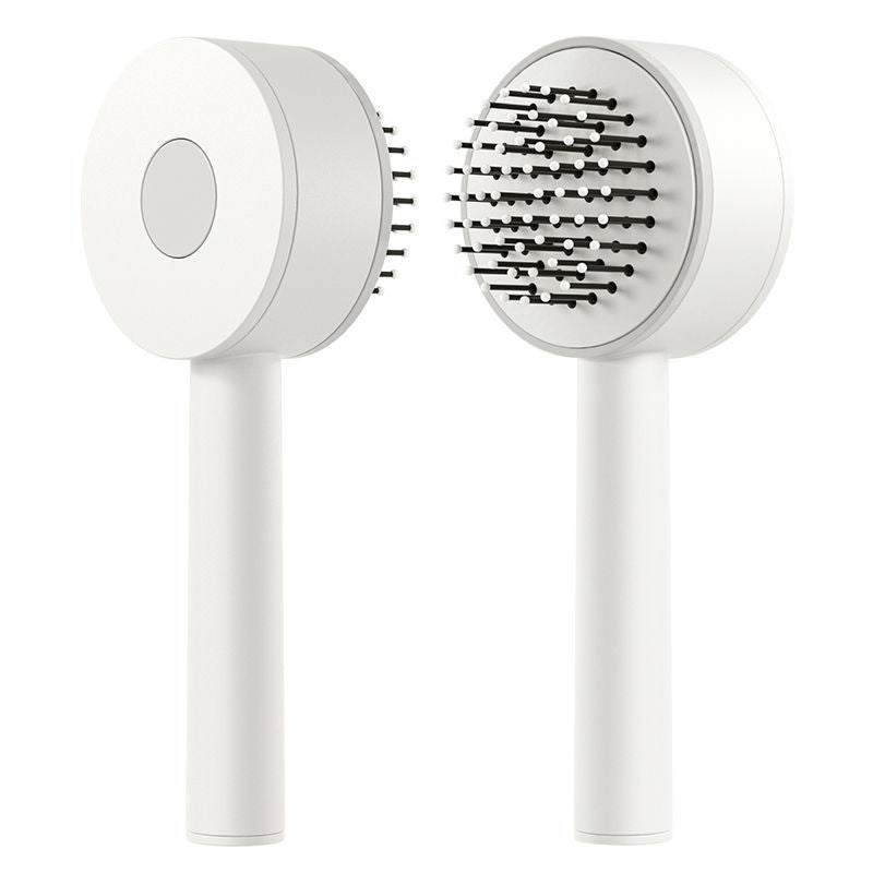 Escova de Cabelo Autolimpante Bellaflix: Massagem, Cerdas Macias, Anti-Frizz, Limpeza Rápida