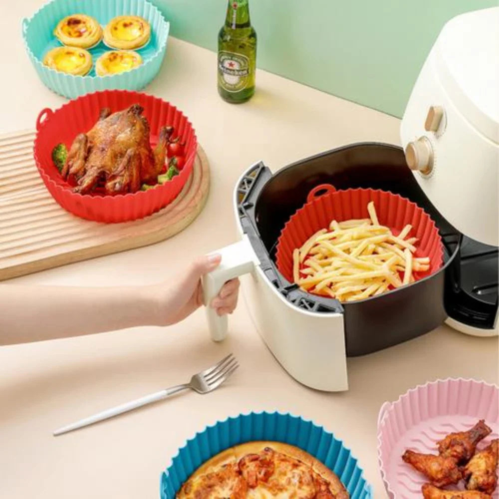 Protetor de Silicone Reutilizável para Air Fryer: Antiaderente, Limpeza Fácil