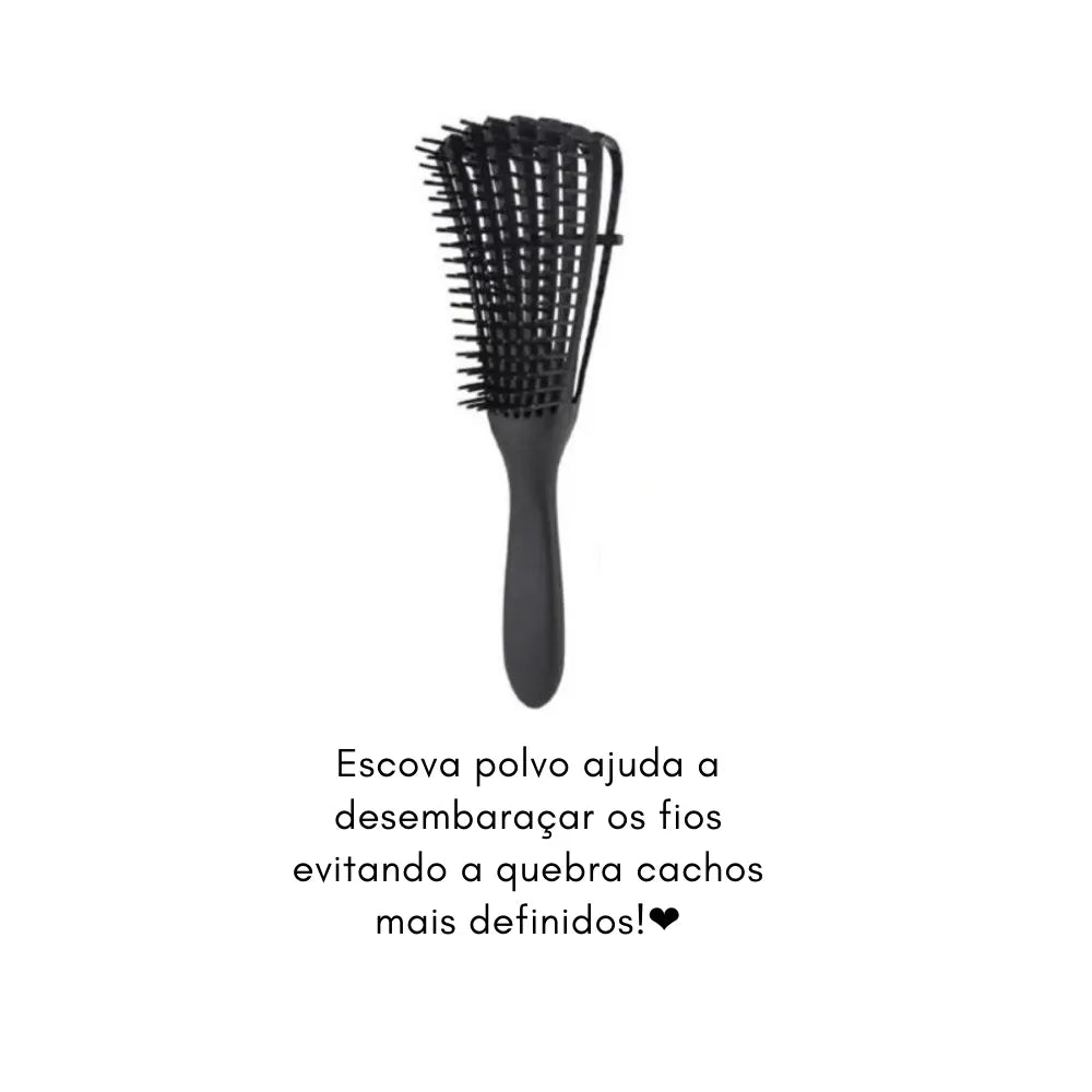 Kit Cabelo Completo: Escovas Mágica, Polvo, Raquete, Touca de Cetim